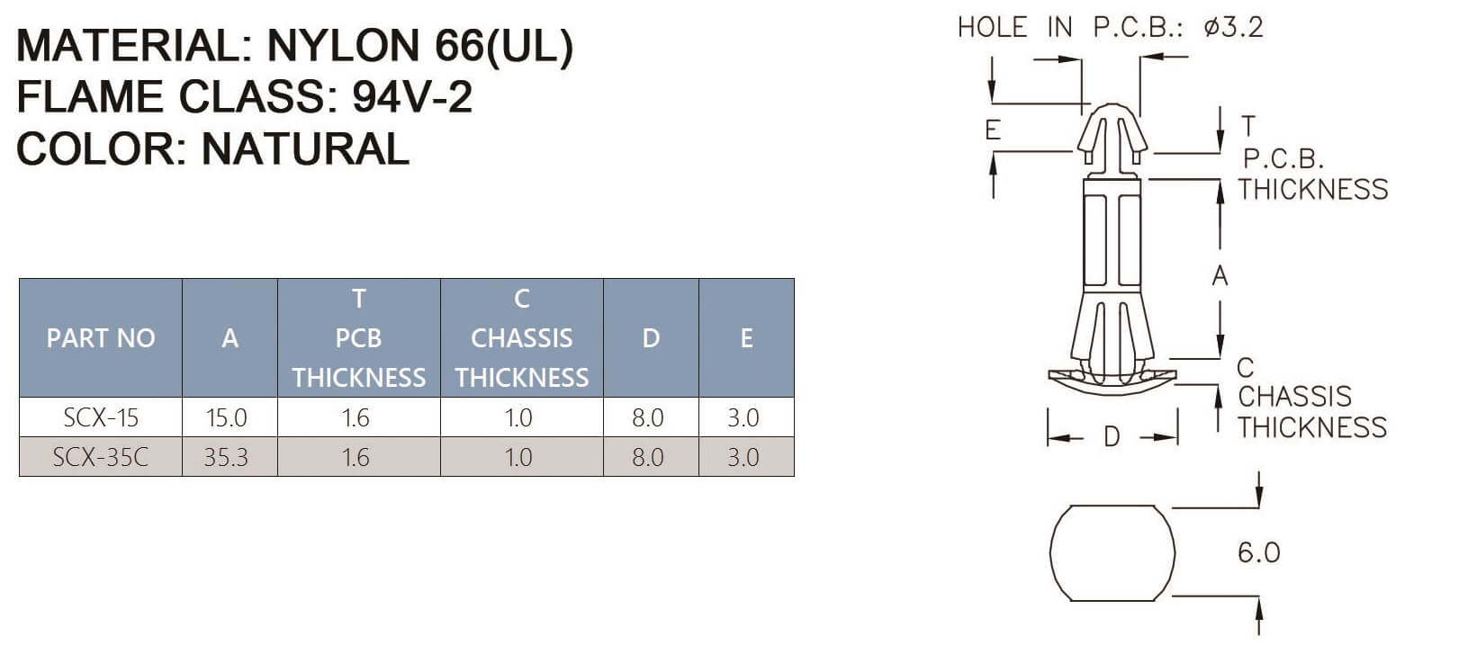  PCB Standoff SCX-15